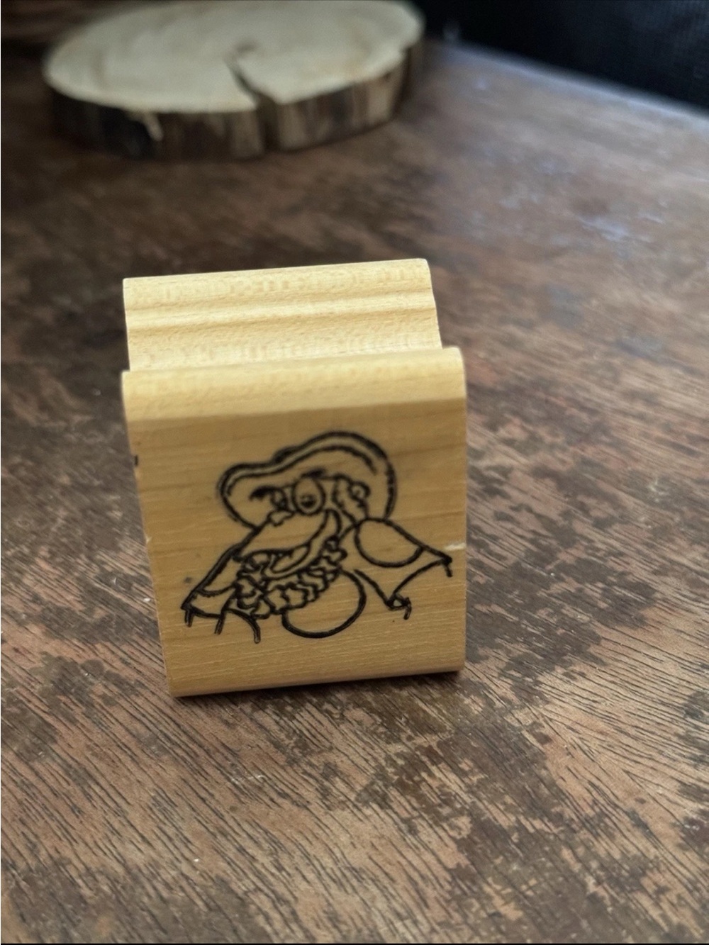 Vintage Wooden Disney TV show Talespin - Louie the Orangutan- Rubber Stamp